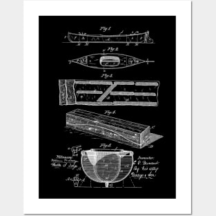 boat and method of constructing the same Vintage Patent Hand Drawing Posters and Art